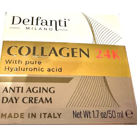 Delfanti Milano Collagen 24K‎ Anti Aging Day Cream With Pure Hyaluronic Acid 1.7 - Picture 3 of 8